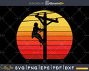 Retro Silhouette Power Pole Electrician Linemen craft svg