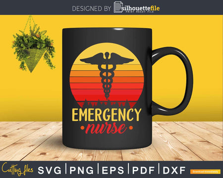 Retro Sunset Emergency Room Nurse ER Svg Design For Crafting