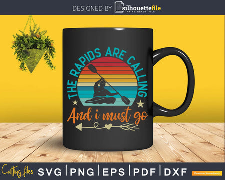 Retro Sunset The Rapids Are Calling And I Must Go Svg Dxf