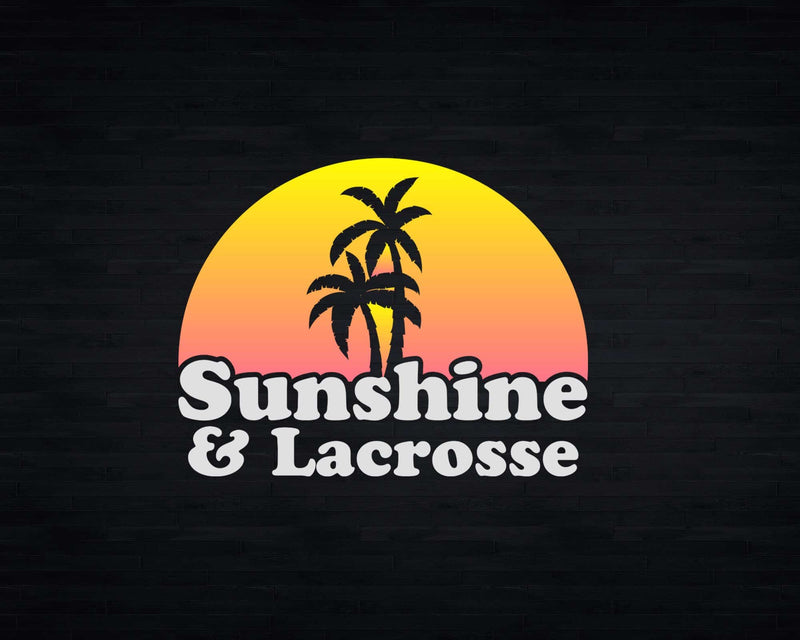 Retro Sunshine and Lacrosse Svg Digital Cut Files