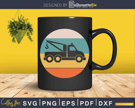 Retro Tow Truck Driver Svg Dxf Png Cutting Files