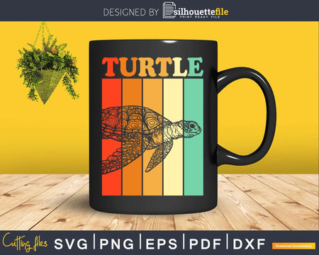 Retro Turtle Shirt Svg Files For Silhouette