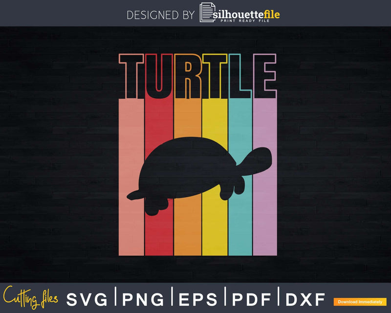 Retro Turtle Svg Png Cut Files