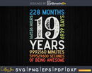Retro Vintage 19 Years Old Classic 19th Birthday 228 Months
