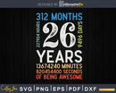 Retro Vintage 26 Years Old Classic 26th Birthday 312 Months