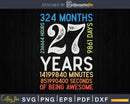 Retro Vintage 27 Years Old Classic 27th Birthday 324 Months