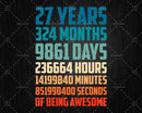 Retro Vintage 27 Years Old Classic 27th Birthday 324 Months