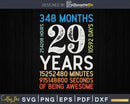 Retro Vintage 29 Years Old Classic 29th Birthday 348 Months