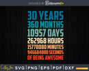 Retro Vintage 30 Years Old Classic 30th Birthday 360 Months