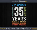 Retro Vintage 35 Years Old Classic 35th Birthday 420 Months