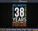Retro Vintage 38 Years Old Classic 38th Birthday 456 Months