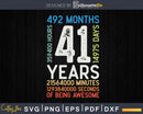Retro Vintage 41 Years Old Classic 41st Birthday 492 Months