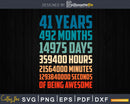 Retro Vintage 41 Years Old Classic 41st Birthday 492 Months