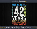 Retro Vintage 42 Years Old Classic 42nd Birthday 504 Months