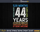 Retro Vintage 44 Years Old Classic 44th Birthday 528 Months