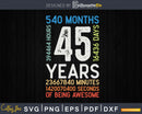 Retro Vintage 45 Years Old Classic 45th Birthday 540 Months
