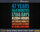 Retro Vintage 47 Years Old Classic 47th Birthday 564 Months