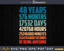 Retro Vintage 48 Years Old Classic 48th Birthday 576 Months