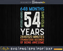 Retro Vintage 54 Years Old Classic 54th Birthday 648 Months