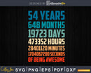 Retro Vintage 54 Years Old Classic 54th Birthday 648 Months