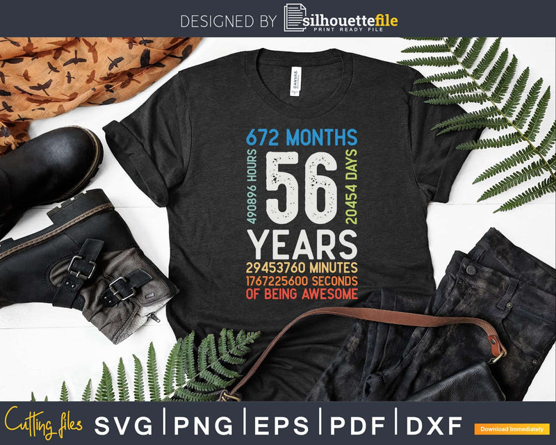 Retro Vintage 56 Years Old Classic 56th Birthday 672 Months