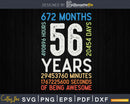 Retro Vintage 56 Years Old Classic 56th Birthday 672 Months