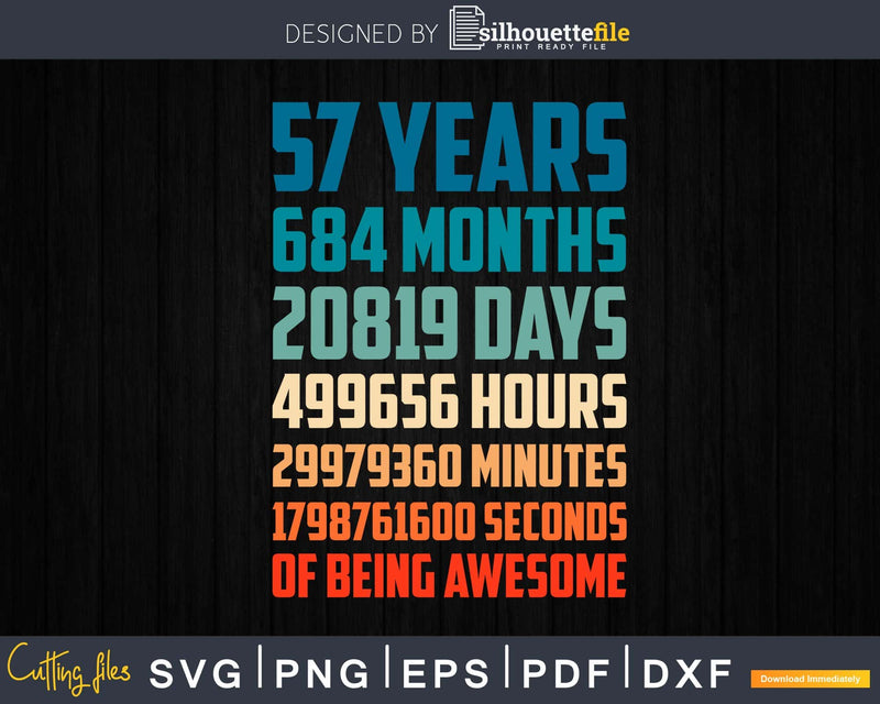 Retro Vintage 57 Years Old Classic 57th Birthday 684 Months