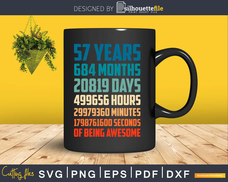 Retro Vintage 57 Years Old Classic 57th Birthday 684 Months