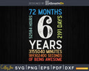 Retro Vintage 6 Years Old Classic 6th Birthday 72 Months