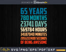 Retro Vintage 65 Years Old Classic 65th Birthday 780 Months