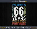 Retro Vintage 66 Years Old Classic 66th Birthday 792 Months