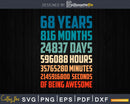 Retro Vintage 68 Years Old Classic 68th Birthday 816 Months