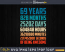 Retro Vintage 69 Years Old Classic 69th Birthday 828 Months