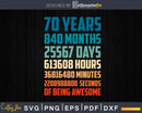 Retro Vintage 70 Years Old Classic 70th Birthday 840 Months