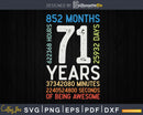 Retro Vintage 71 Years Old Classic 71st Birthday 852 Months