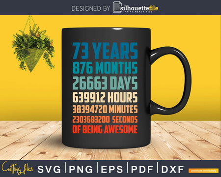 Retro Vintage 73 Years Old Classic 73rd Birthday 876 Months