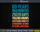 Retro Vintage 80 Years Old Classic 80th Birthday 960 Months