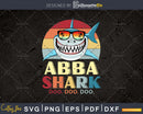 Retro Vintage Abba Shark Fathers Day Svg Png T-shirt Design