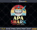 Retro Vintage Apa Shark Fathers Day Shirt Svg Png Files