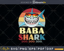 Retro Vintage Baba Shark Fathers Day Shirt Svg Png Files