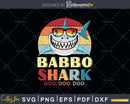 Retro Vintage Babbo Shark Fathers Day Shirt Svg Png Files