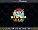 Retro Vintage Brother Baby Shark Funny Birthday Shirt Svg