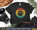 Retro Vintage Dog Paw Artwork Svg Png Digital T-shirt