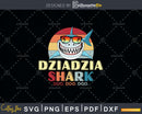 Retro Vintage Dziadzia Shark Funny Birthday Shirt Svg Png