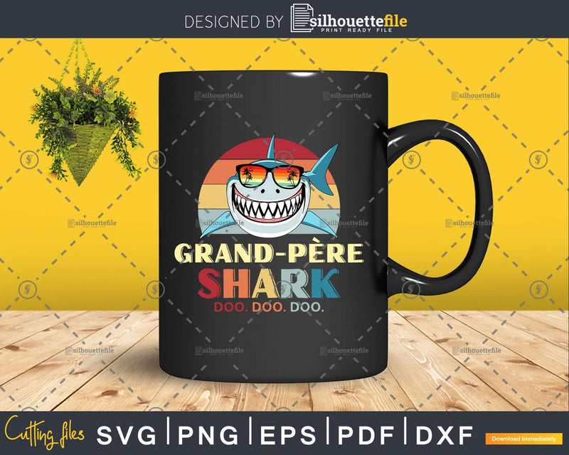 Retro Vintage Grand Pere Shark Doo Shirt Svg Png Files For