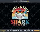Retro Vintage Great Grandpap Shark Doo Svg Png Files