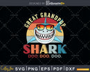 Retro Vintage Great Grandpop Shark Doo Svg Png Files