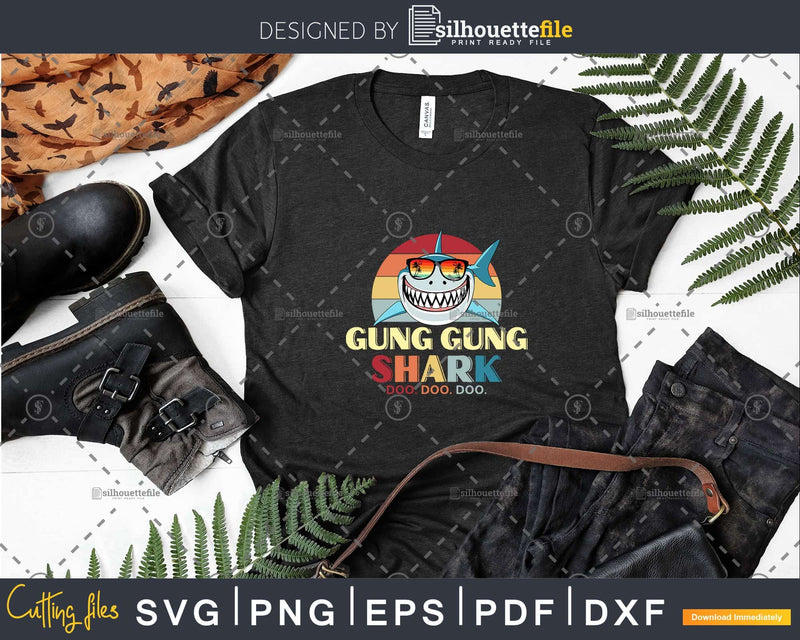 Retro Vintage Gung Shark Doo Svg Png Files For Cricut