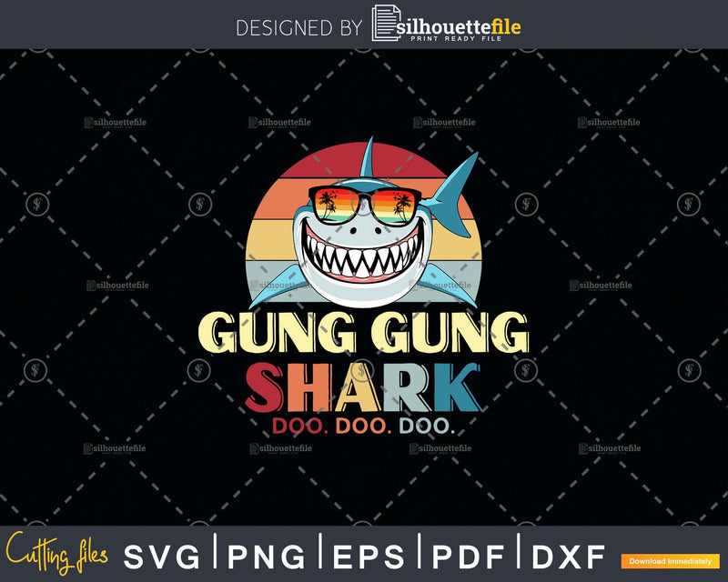 Retro Vintage Gung Shark Doo Svg Png Files For Cricut