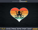 Retro Vintage Octopus Heart Valentine Svg Cut Files